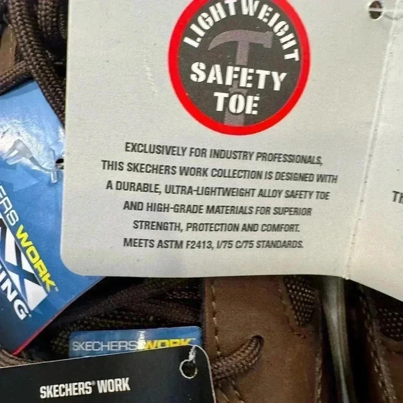 Sketchers work shoes safety toe slip resistant max cushioning size 8W - Picture 15 of 16